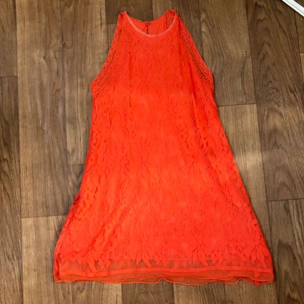 Chelsea & Violet orange lace dress